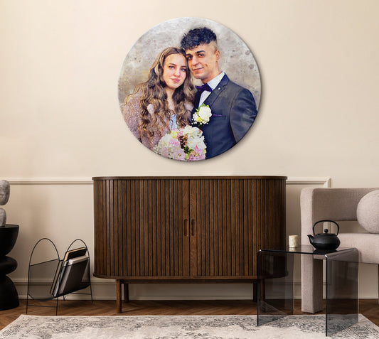 Rundes Handgemaltes Porträt