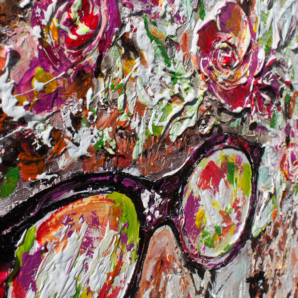 Cuadros acrílicos sobre lienzo "Jirafas" con marco – Arte moderno