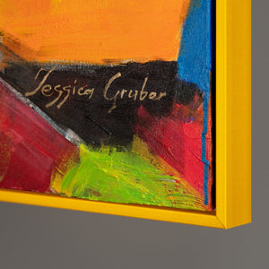 abstrakte bilder leinwand mit Gelb Rahmen