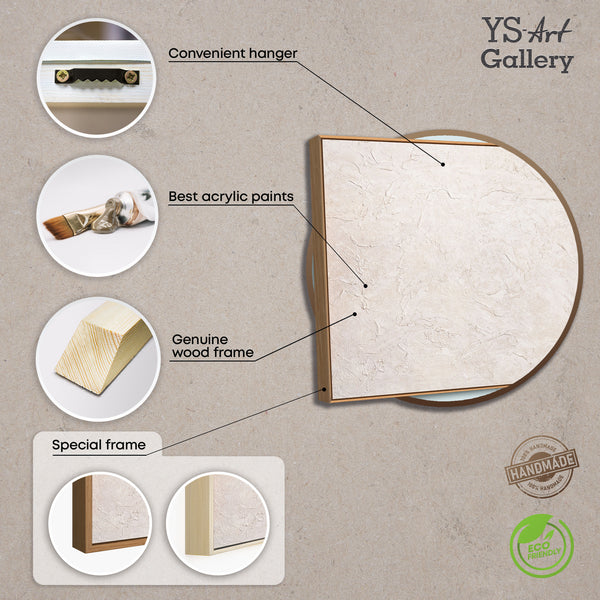 Cuadro acrílico pintado a mano con marco "El Susurro del Tiempo" – Arte abstracto estructural