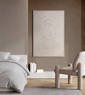 Cuadros abstractos beige – Pintura con textura moderna “Ecos del tiempo”