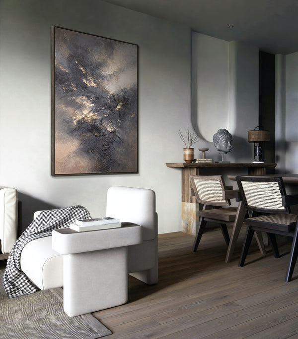 Obra de Arte en Lienzo con Textura – Pintura Moderna "Brillo del Cielo"