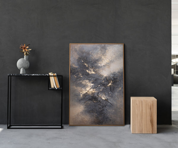 Obra de Arte en Lienzo con Textura – Pintura Moderna "Brillo del Cielo"