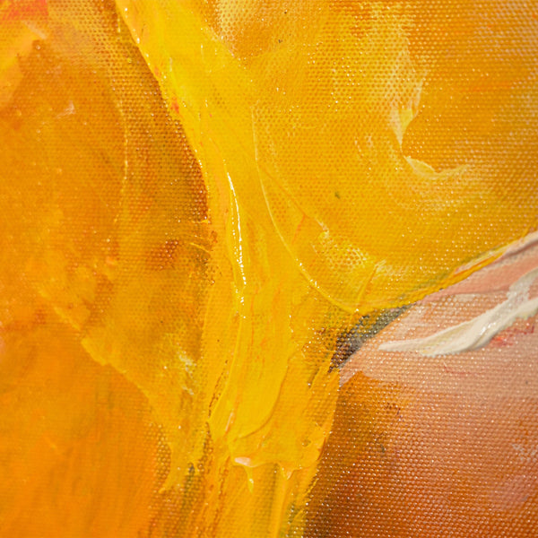 Handgemaltes Acrylbild mit Rahmen „Herbsttanz“ – Abstrakte Kunst in warmen Farbtönen