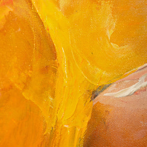 Cuadro abstracto en lienzo pintado a mano en colores naturales con marco «Danza de otoño»