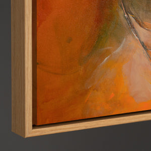 Handgemaltes Acrylbild mit Rahmen „Herbsttanz“ – Abstrakte Kunst in warmen Farbtönen