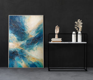 Obra de Arte en Lienzo con Textura – Pintura Moderna "Brillo del Cielo"