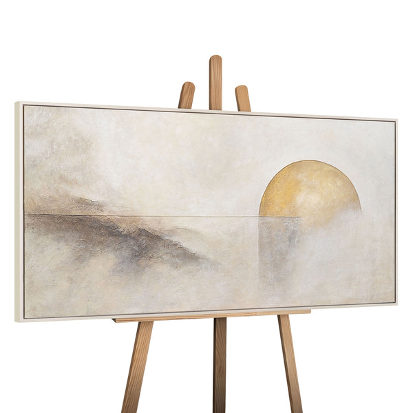 Cuadro acrílico pintado a mano sobre lienzo «Línea del horizonte» – Arte mural moderno para el salón