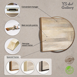 Pintura acrílica abstracta sobre lienzo en gris beige “Verticales del Tiempo”