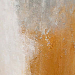 Cuadro acrílico enmarcado “Transiciones de luz” – Arte abstracto para pared en azul y dorado