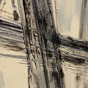 Cuadro pintado a mano sobre lienzo «Paralelos e intersecciones» – Decoración mural abstracta moderna