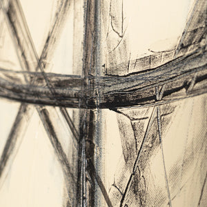 Cuadro pintado a mano sobre lienzo «Paralelos e intersecciones» – Decoración mural abstracta moderna