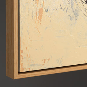 Pintura acrílica abstracta "Silencio en el medio" – Arte abstracto pintado a mano en beige y negro