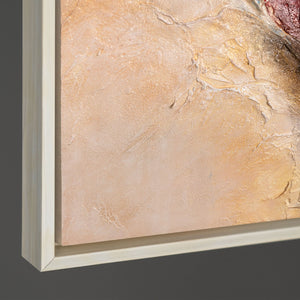 Cuadro acrílico pintado a mano con marco – Arte mural moderno en azul y rojo «Música en color»