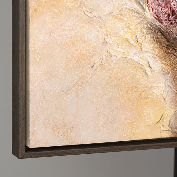 Cuadro acrílico pintado a mano con marco – Arte mural moderno en azul y rojo «Música en color»