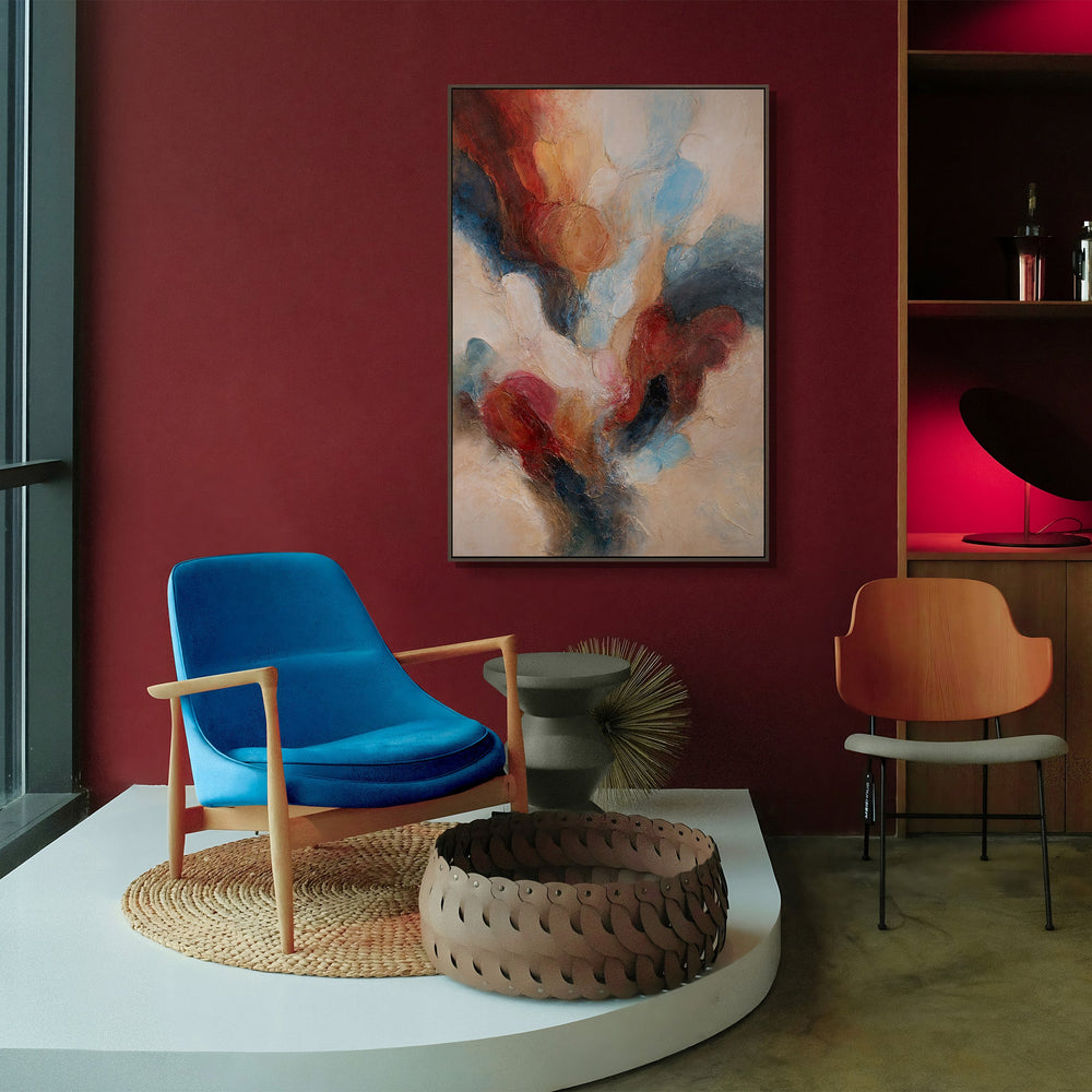 Cuadro abstracto enmarcado «Música en color» – Obra pintada a mano sobre lienzo