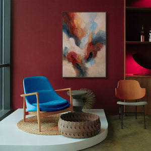 Cuadro abstracto enmarcado «Música en color» – Obra pintada a mano sobre lienzo