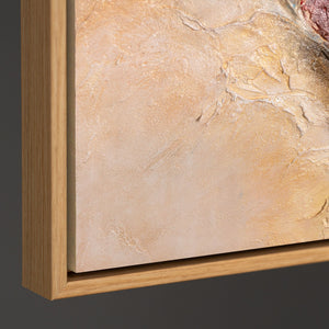 Cuadro acrílico pintado a mano con marco – Arte mural moderno en azul y rojo «Música en color»