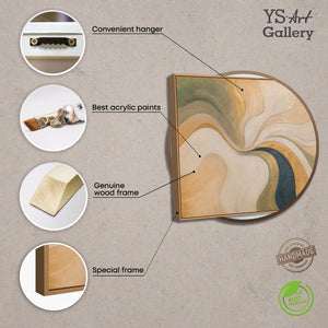 Modernes Acrylgemälde auf Leinwand „Echo des Windes“ in warmen Naturtönen mit Rahmen