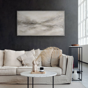 Cuadro pintado a mano con marco «Distancia Nebulosa» – Arte abstracto moderno