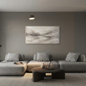 Cuadro pintado a mano con marco «Distancia Nebulosa» – Arte abstracto moderno