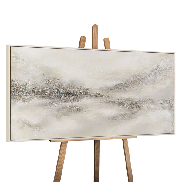 Cuadro pintado a mano con marco «Distancia Nebulosa» – Arte abstracto moderno