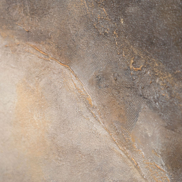 Lienzo enmarcado "Resplandores en las nubes" – Flores abstractas en tonos dorados