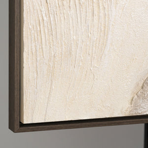 Abstraktes Acrylbild in Beige Grau in Rahmen – Struktur Wandkunst „Spuren der Zeit“