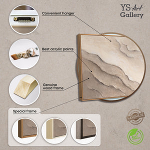 Abstraktes Acrylbild in Beige Grau in Rahmen – Struktur Wandkunst „Spuren der Zeit“