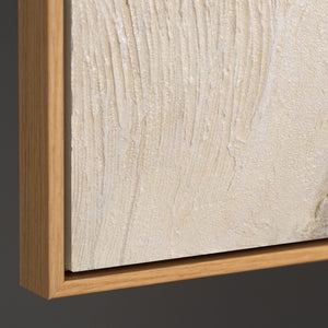 Abstraktes Acrylbild in Beige Grau in Rahmen – Struktur Wandkunst „Spuren der Zeit“