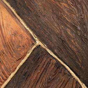 Cuadro abstracto «Geometría del oro» – Arte mural moderno con marco