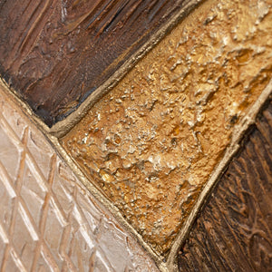 Cuadro abstracto «Geometría del oro» – Arte mural moderno con marco