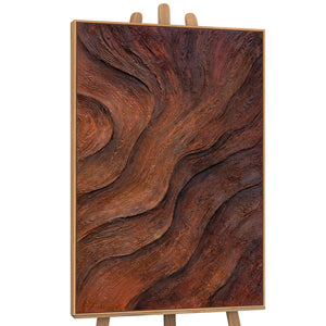 Cuadro abstracto pintado a mano "Aliento del árbol" - pintura acrílica con marco