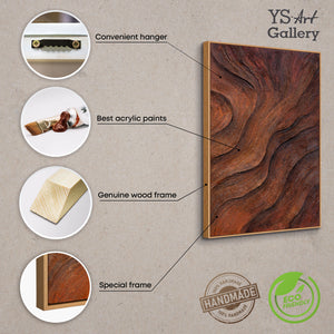 Cuadro abstracto pintado a mano "Aliento del árbol" - pintura acrílica con marco