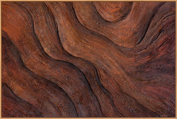 Strukturierte Acrylmalerei in Holzoptik-Rahmen „Atem des Baumes“