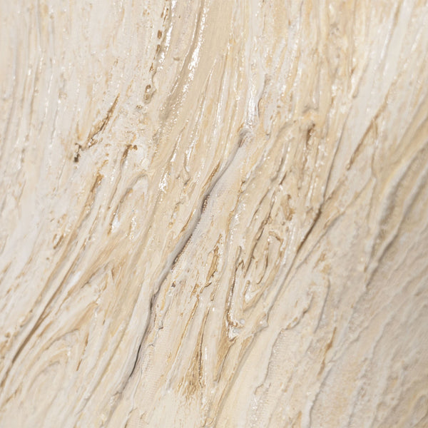 Cuadro enmarcado “Arroyo entre árboles” – Arte abstracto en tonos beige y crema