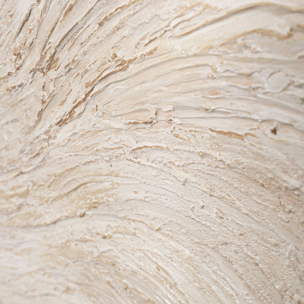 Cuadro enmarcado “Arroyo entre árboles” – Arte abstracto en tonos beige y crema