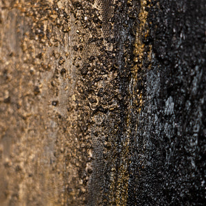 Abstraktes Gemälde in Graurahmen „Tiefe der Zeit“ auf Leinwand