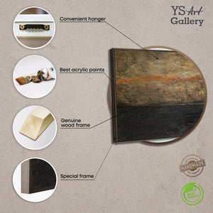 Abstraktes Gemälde in Graurahmen „Tiefe der Zeit“ auf Leinwand