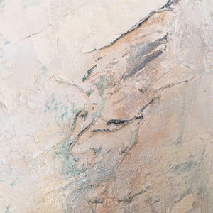 Abstraktes Leinwandbild im Rahmen „Warme Flüstern“ für Wohnzimmer