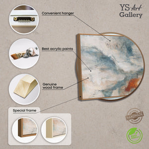 Abstraktes Leinwandbild im Rahmen „Warme Flüstern“ für Wohnzimmer