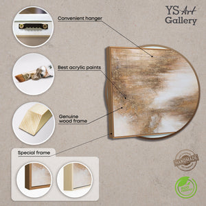 Handgemaltes abstraktes Leinwandbild im Rahmen „Honigdunst“