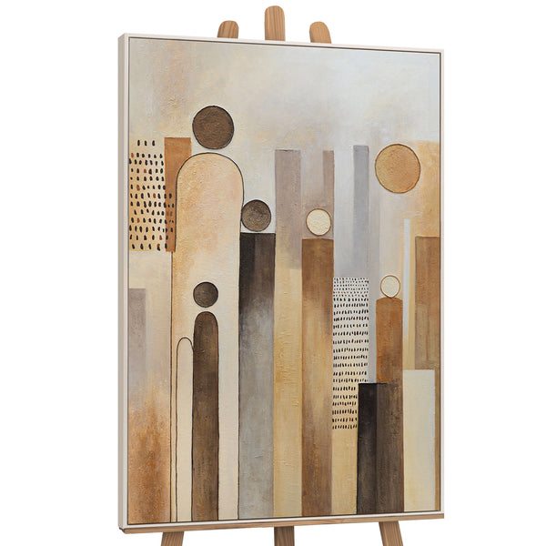 Lienzo abstracto «Ciudad de Figuras» – Cuadros modernos para el salón