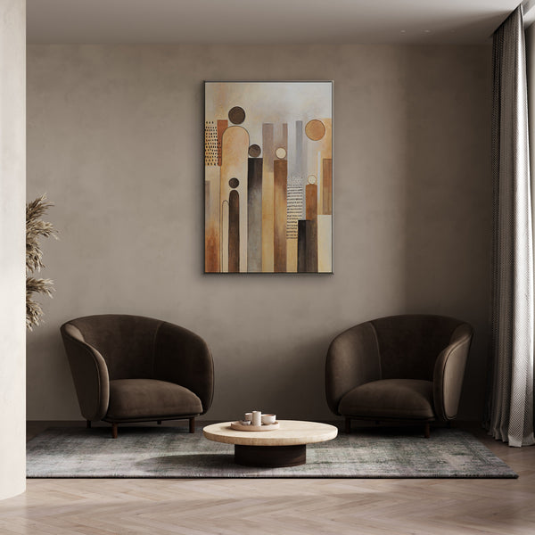 Lienzo abstracto «Ciudad de Figuras» – Cuadros modernos para el salón