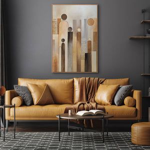 Lienzo abstracto «Ciudad de Figuras» – Cuadros modernos para el salón