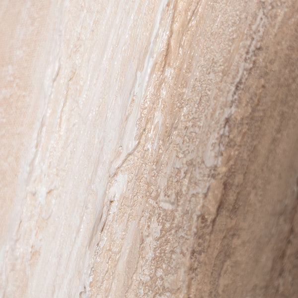 Abstraktes Gemälde im Rahmen für Wohnzimmer in Beigetönen „Wüstes Flüstern“