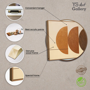 Handgemaltes Wandbild „Drei Horizonte“ geometrische Abstraktion auf Leinwand