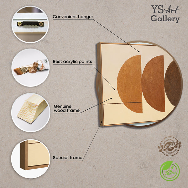 Handgemaltes Wandbild „Drei Horizonte“ geometrische Abstraktion auf Leinwand