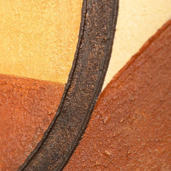 Cuadro geométrico pintado a mano "Entrelazamiento de formas" abstracto enmarcado