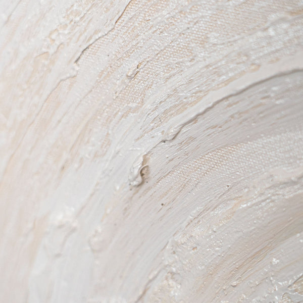 Cuadro abstracto en lienzo "Light Stream" en tonos naturales claros enmarcado.